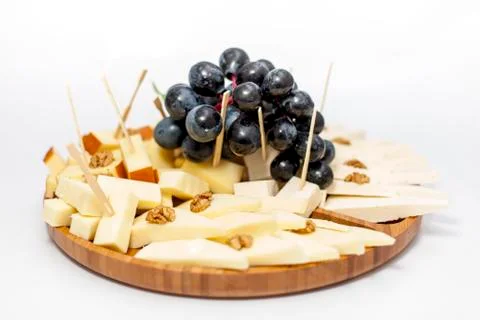 Various types of cheese isolated on white background Stockfoto's