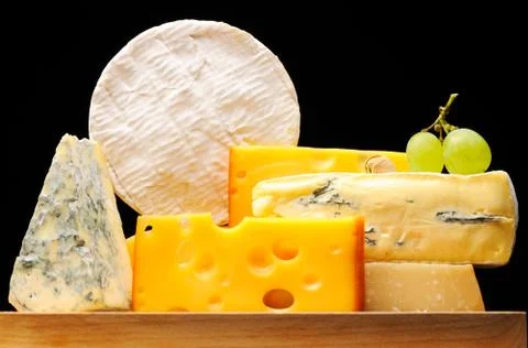 Various types of cheese Stock Photos