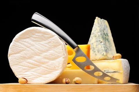 Various types of cheese Stock Photos