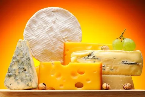 Various types of cheese Stock Photos