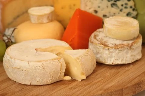 Various types of cheese Stock Photos