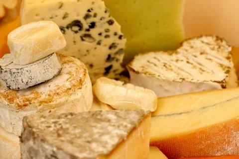 Various types of cheese Stock Photos