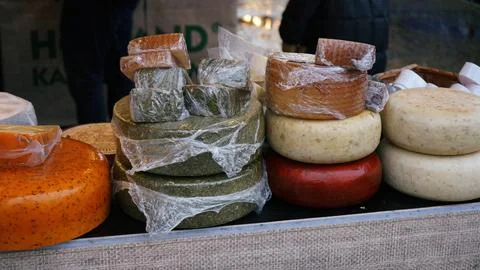 Various types of cheese Stockfoto's