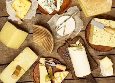 Various types of cheese Stock Photos