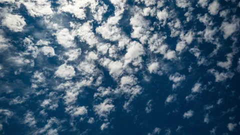 Various types of Clouds Cross an Intense Blue Sky Time Lapse Stock Footage 281610012