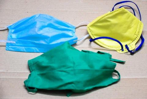Various Types of Corona virus protection face mask Stock Photos
