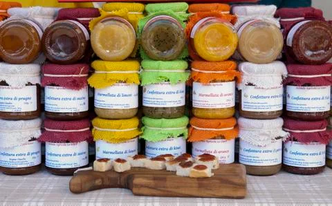 Various types of jams Stock Photos