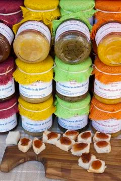 Various types of jams Stock Photos