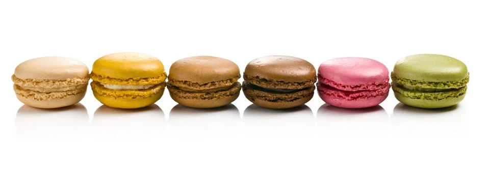 Various types of macaroons Stock Photos