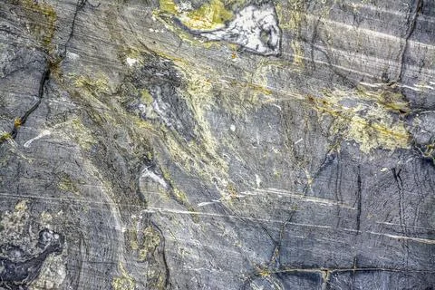 Various types of marble in an abandoned quarry in Ruskeala. Foto stock