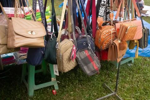 Various types of merchandise on display Stock Photos