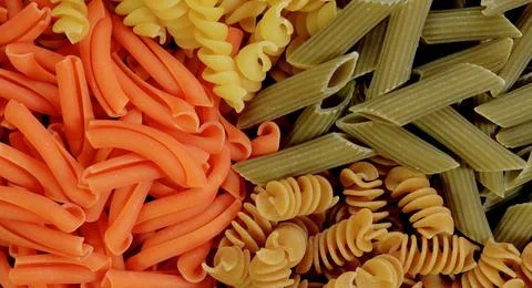 Various types of pasta Stock Photos