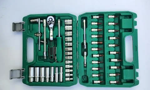 Various types of screwdrivers and bolt openers Stock Photos