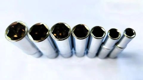 Various types of screwdrivers and bolt openers Stock Photos
