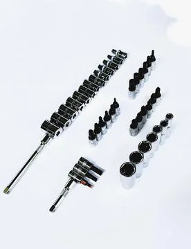 Various types of screwdrivers and bolt openers Stock Photos