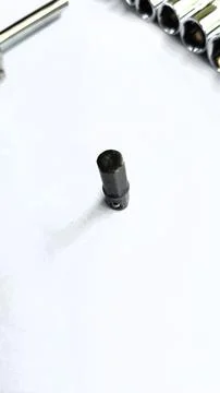 Various types of screwdrivers and bolt openers Foto stock