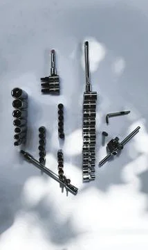 Various types of screwdrivers and bolt openers Stock Photos