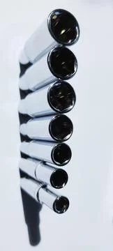 Various types of screwdrivers and bolt openers Stock Photos