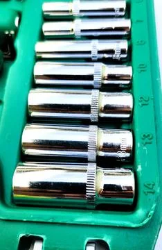 Various types of screwdrivers and bolt openers Stock Photos