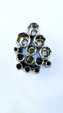 Various types of screwdrivers and bolt openers Foto stock