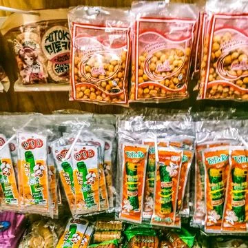 Various types of snacks Stock Photos