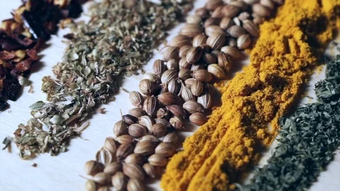 Various types of spices Stock Footage 75521752