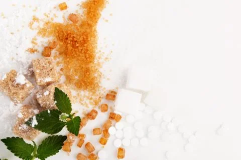 Various types of sugar Stock Photos