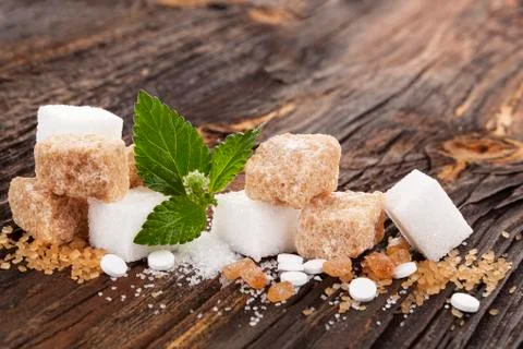 Various types of sugar. Stock Photos