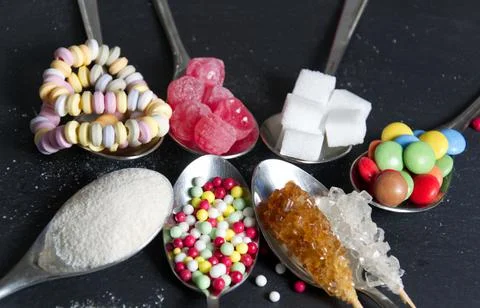 Various types of sugar Stock Photos