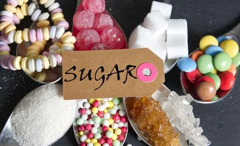 Various types of sugar Stock Photos