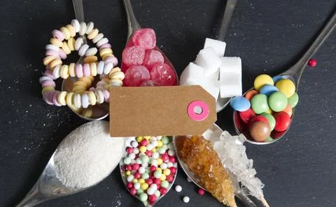 Various types of sugar Stock Photos