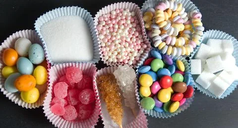 Various types of sugar Stock Photos