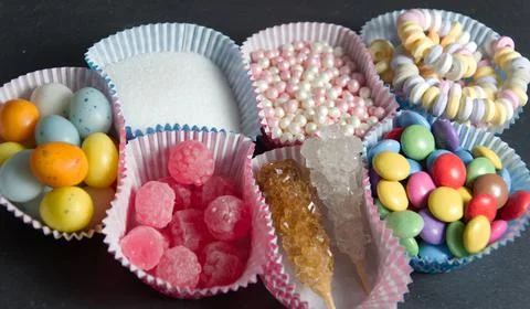 Various types of sugar Stock Photos