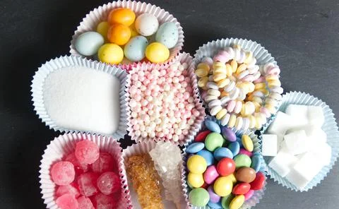 Various types of sugar Stock Photos