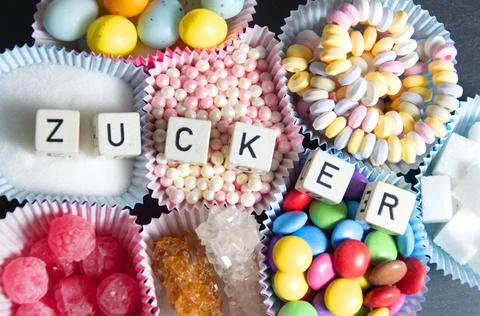 Various types of sugar Stock Photos