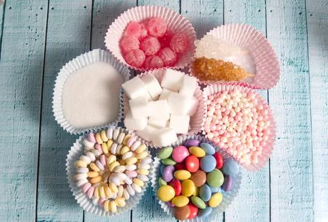 Various types of sugar Stock Photos