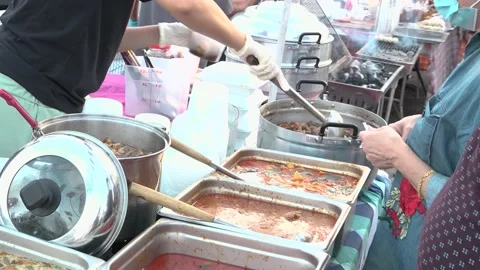 Various types of Thai foods Stock Footage 209823512