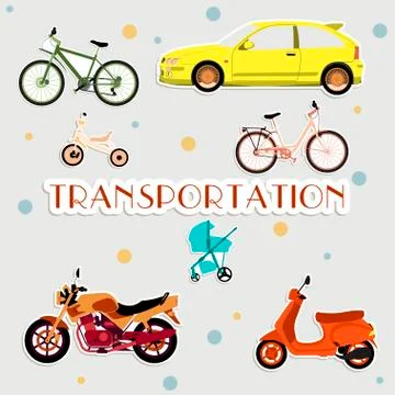 Various types of transport Stock Illustration
