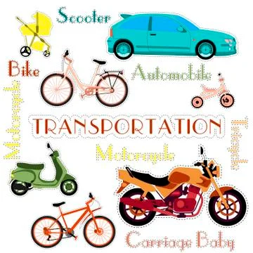 Various types of transport Stock Illustration