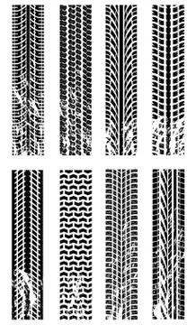Various tyre tracks Stock Illustration