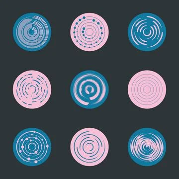 Various vector abstract circle design element set Illustrazione stock