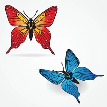 Various vector butterflies on  background Stock-Illustration