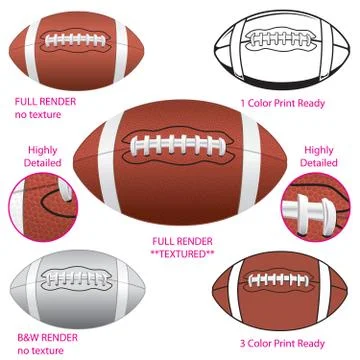 Various vector footballs Ilustração Stock