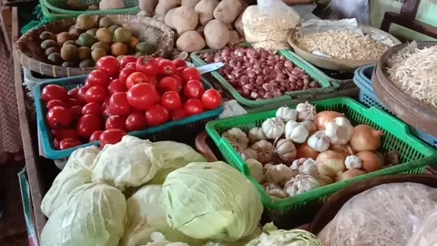 Various vegetables and spices Stock Footage 283894602