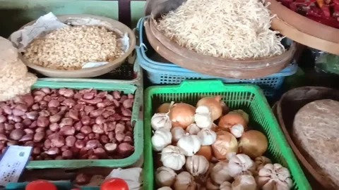 Various vegetables and spices Stock Footage 283894608