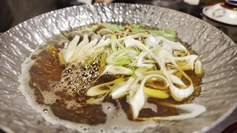 Various Vegetables Boiling in Pot Stock Footage 324801054