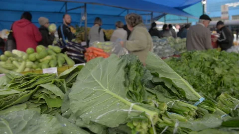 Various vegetables at the fair Video stock 186896673
