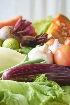 Various vegetables in selective focus Stock Photos