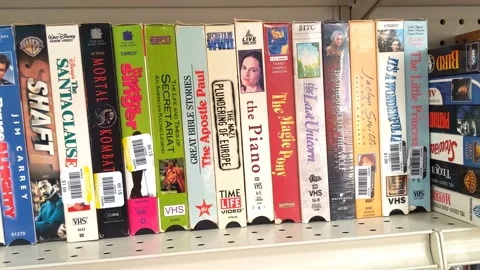 Various VHS Available for Purchase Stock Footage 137984206