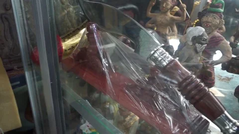 Various view Of the amulets in the amulet market Stock Footage